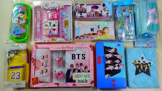 unboxing bts toy collection ultimate collection of pencil case unicorn pen eraser pouch art set [upl. by Ahsir]