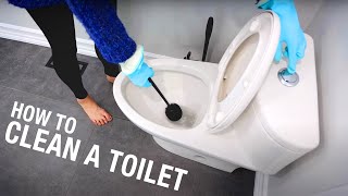 How to Clean a Toilet in Less Than 3 Minutes Cleaning Motivation [upl. by Furlong477]