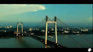 First Ever Vidyasagar Setu Drone Shot  Second Hooghly Bridge Kolkata  31st Dec 2017 [upl. by Ahtaga]