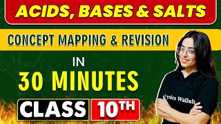 ACIDS BASES AND SALTS in 30 Minutes  Mind Map Series for Class 10th [upl. by Aicineohp95]