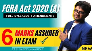 FCRA Full Syllabus with ALL AMENDMENTS  CA FINAL CS Exec  MAY 21  CA Punarvas Jayakumar [upl. by Adnanref228]