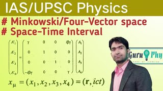 STR Minkowski space SpaceTime Intervals FourDimensional Vectors IASUPSC Physics Lecture410 [upl. by Hujsak]