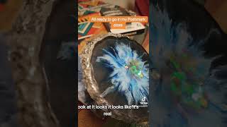 Epoxy resin coasters  metallic mirror high gloss paintresin bloomcrystals glitter [upl. by Akisej]