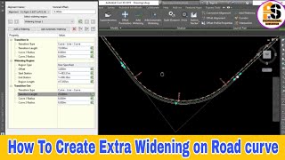 How to apply extra widening on Road curve  calculate extra widening  lesson 06 [upl. by Gomez]