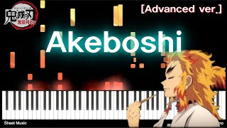 Advanced LiSA 明け星Akeboshi 새벽별Demon Slayer S2 귀멸의 칼날 Mugen Train Arc OP Sheet musicTutorial [upl. by Ellinej876]