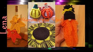 Makramee Kürbis  Blatt  Sonnenblume  Wichtel  Macrame fall decor [upl. by Keriann663]