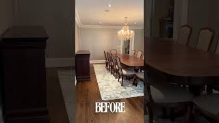 Traditional dining room design Before amp After interiordesign beforeandafter roomtransformation [upl. by Ardekahs]