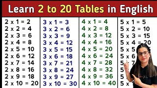 Table of 2 to 20  2 से 20 तक पहाड़े  Multiplication Tables 2 to 20  2 to 20 Tables [upl. by Ikin597]