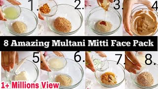 8 Multani Mitti face pack for glowing healthy Skin  Multani Mitti Face Pack [upl. by Aura]