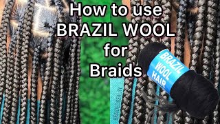 How to use Brazil Wool to Braid Hair  DiscoveringNatural [upl. by Erehc]