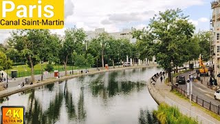 Paris Canal SaintMartin 🇫🇷 walkthrough 4k love paris france [upl. by Acimot]