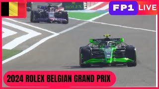 🔴F1 LIVE  2024 BELGIAN GP  FP1  Live data and Commentary Circuit de SpaFrancorchamps [upl. by Pohsib]