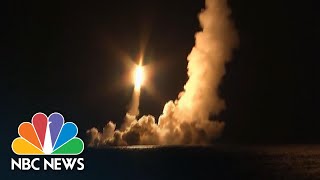 Russian Nuclear Submarine Launches Test Missiles Over 3000 Miles  NBC News [upl. by Eenwat]