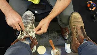 The MOST Relaxing Scraping Sounds  Angelo Shoe Shine ASMR [upl. by Skardol124]