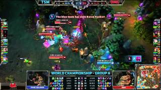 TheOddOne epic Suicide Baron Steal  TSM vs OMG  Worlds 2013 Day 1 [upl. by Schnapp478]