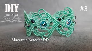 Makramowa bransoletka krok po kroku tutorial 3  Macrame bracelet tutorial step by step DIY 3 [upl. by Nowd]