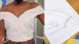 OFF SHOULDER COLLAR TOP CUTTING AND STITCHING  KIM DAVE [upl. by Enoch428]