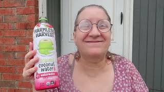 Harmless Harvest Coconut Water with Watermelon Taste Test and Review [upl. by Acilgna]