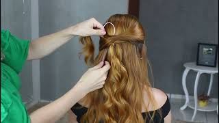 Como Fazer um PENTEADO semi preso RÁPIDO para atendimentos By Priscila Barbosa [upl. by Refinnaj]