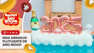 Decoração de Ano Novo na Piscina  Max arranjo flutuante com balões metalizados [upl. by Gottuard]