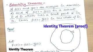 Identity Theorem proof  Complex Analysis  Hindi [upl. by Weisburgh]