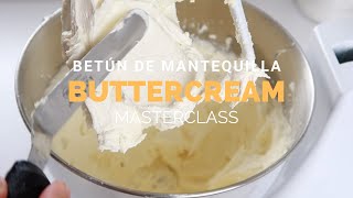 Cómo hacer buttercream  receta de betún de mantequilla para pastel [upl. by Eelyr178]