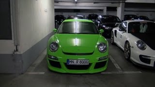 Garage full of supercars 3x CLK 63 BS 4x 997 RUF SLS AMG R8 GT Spyder GT2 RS and more [upl. by Refitsirhc]