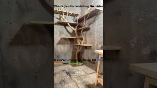 The process of making a handcrafted solid wood tree shaped floating shelf tree branch bookshelf for [upl. by Alethea976]