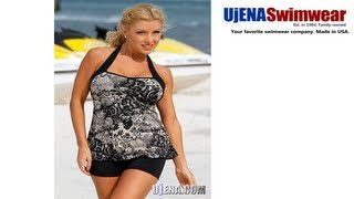 UjENA Safari Curves Tankini Plus z273  Ujena Swimwear  Made in USA [upl. by Yruama574]