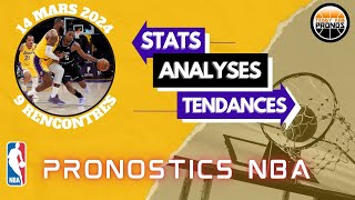 PRONOSTICS NBA MES 9 ANALYSES 140324 [upl. by Oberon492]