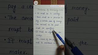 Features Of Promissory Note  Class 11  shorts  accountingseekho [upl. by Golanka]