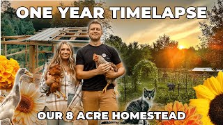 Building a Homestead One Year in the Making  HOMESTEAD TIMELAPSE [upl. by Haggai428]