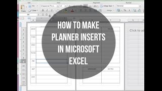 How to Make Planner Inserts Using Microsoft Excel [upl. by Aiclef]