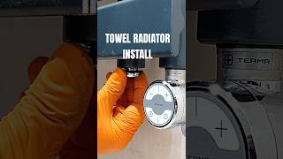 Installing a towel radiator with a digital thermostat element [upl. by Nwahsan]