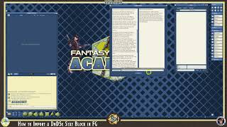 FG 5e NPC Stat Block Importer 5e Rule Set FG v 458 [upl. by Lekcar]