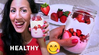 COPPA FRAGOLE e PANNA con ZERO CALORIE  Carlitadolce Cucina  Healthy Breakfast Idea [upl. by Mitzie]