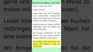 Brief schreiben Deutsch A2 23 Eine Einladung [upl. by Bobina]