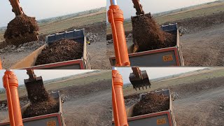 Tata Hitachi 210 Excavator and Bharat Benz Backhoe Loading Mudquot [upl. by Hyatt993]