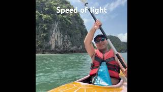 Halong Bay Vietnam kayaking Incredible views travel halongbayvietnam halongbay shorts [upl. by Ahtennek]