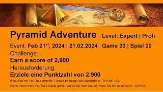 Pyramid Adventure  Expert 20  Feb 21st 2024 [upl. by Darra232]