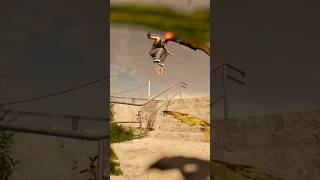 realistic heelflip over handrail backside 180 session xbox1 fakeskate [upl. by Wollis130]