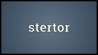 Stertor Meaning [upl. by Wershba718]