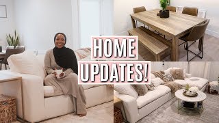 HOME UPDATES VLOG New Couch Dining Table amp More  Aysha Harun [upl. by Ardnoed]