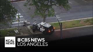 Stolen police cruiser crashes into tree in Glendale [upl. by Yesdnyl630]