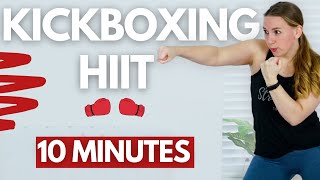 10MIN KICKBOXING HIIT WORKOUT  Quick Calorie Burn With Modifications [upl. by Chasse]