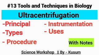 Ultracentrifugation  Principal  Types Analytical and preparative  Kusum Chaudhary [upl. by Alsi127]