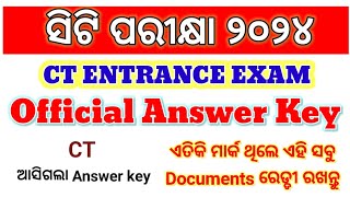 ct entrance exam 2024Official Answer keyct exam official answer key results [upl. by Eselahc]