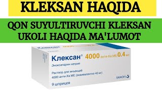 KLEKSAN UKOLI HAQIDA MALUMOT KLEKSAN AMPULASI HAQIDA MALUMOT QON SUYULTIRUVCHI KLEKSAK HAQIDA [upl. by Yelyac]