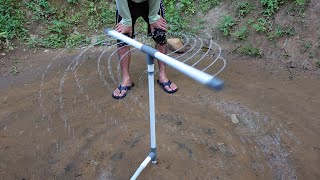 Creative idea make a rotating water fountain with PVC pipe [upl. by Lole72]