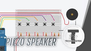 PIEZO SPEAKER MUSIC using Autodesk Tinkercad Allows user to select a song using push buttons [upl. by Flam]